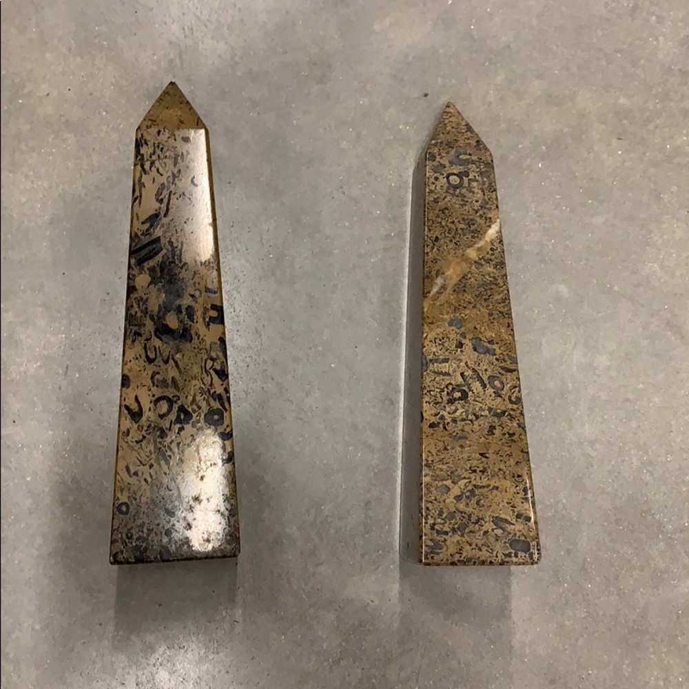 Golden Brown Obelisks Set of 2
